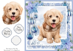 Adorable Dog With Scarf 8x8