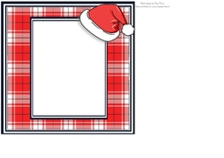 Beautiful Red Gingham With Santa Hat Insert Blank 7x7
