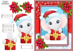 Festive Elephant With Present
