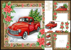 Beautiful Watercolour Christmas Car 8x8 Mini Kit