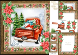 Beautiful Watercolour Christmas Car 2 8x8 Mini Kit