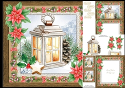 Beautiful Watercolour Christmas Lantern 8x8 Mini Kit
