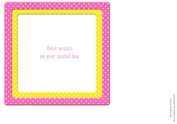 Beautiful Pink & Yellow Polka Dot Insert 7x7