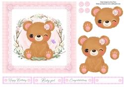 Gorgeous Bear In Flowers 7x7