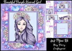 Grunge Girl With Purple Hair 8x8 Mini Kit