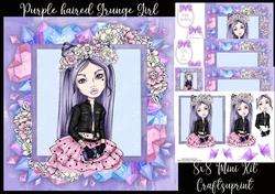Grunge Girl With Purple Hair 2 8x8 Mini Kit