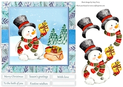 Adorable Snowman With Presents 7x7