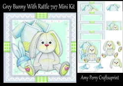 Bunny With Rattle 7x7 Mini Kit