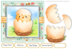 Cute Easter chick In A Shell 7x7