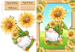 Gonk With Tall Sunflower A5