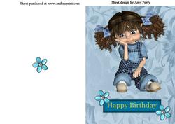 Thinking Blue Kiki Girl