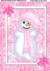 A4 Pink Snow Man