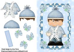 A4 Little Christmas Snowflake Boy