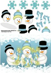 3 Cute Snowmen