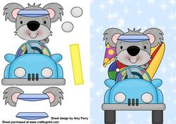 Koala Bear Driving to the Beach