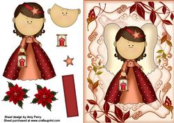 Cute Dark Red Fairy on Pretty Red Frame