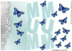 Beautiful Blue Butterflys Mum Card