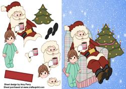 Santa in His Chair with Little Boy