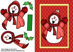 Lovely Red Christmas Snowman