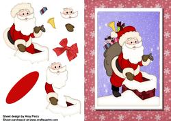 Christmas Santa with Chimney 3D Effect