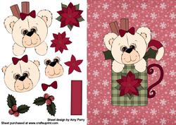 Little Beige Christmas Bear in Cup
