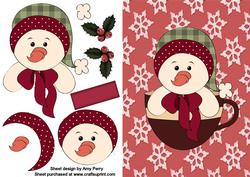 Little Christmas Snowman in Cup