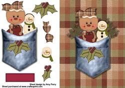 Cute Gingerbread & Snowman Pocket