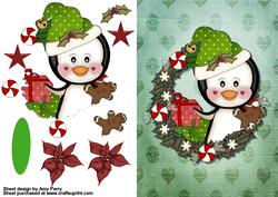 Cute Penguin with Green Hat & Presents