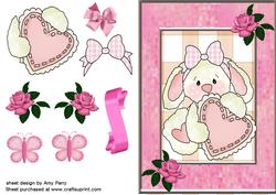 Cute White Rabbit with Love Heart