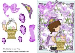 Pretty Little Lilac Easter Girl with Basket