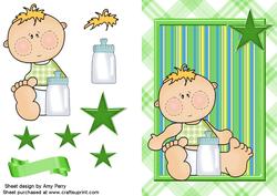 Cute Baby Boy in Green Frame