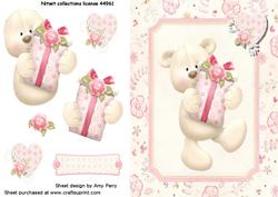 Cute Valentine Bear Holding a Present