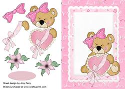 Gorgeous Valentine Bear with Lace Heart