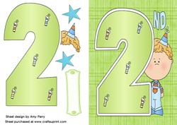 Big Green Number 2 with Little Party Boy