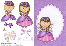 Pretty Purple Fairy in Purple Oval Frame