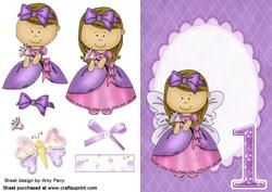 Pretty Purple Fairy in Purple Oval Frame 1