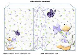 Cute Easter Duck with Lilac Butterfly