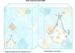 Cute Baby Boy in Blanket Book Card