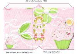 Lovely Pink & Green Cupcake Book Card