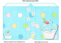 Scrummy Blue Cupcake Book Card