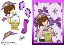Pretty Girl with Lilac Bonnet