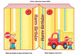 Red Dumper Truck & Builder Book Card