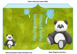 Cuddly Panda on Leaf Backing Paper Book