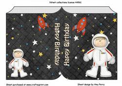 Astronaut on Space Backing Paper Book