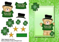 St Patricks Day Bear with Top Hat