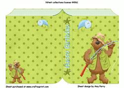 Fishing Bear Book Card