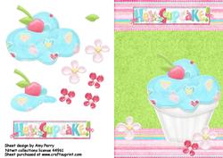 Hey Cupcake Blue & White Cupcake