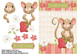 So Berry Precious Mouse with White Flower