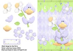 Lilac Duck with Lilac Flowers