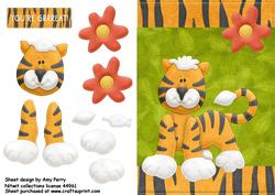 You're Grrreat Tiger on Leaf Backing Paper